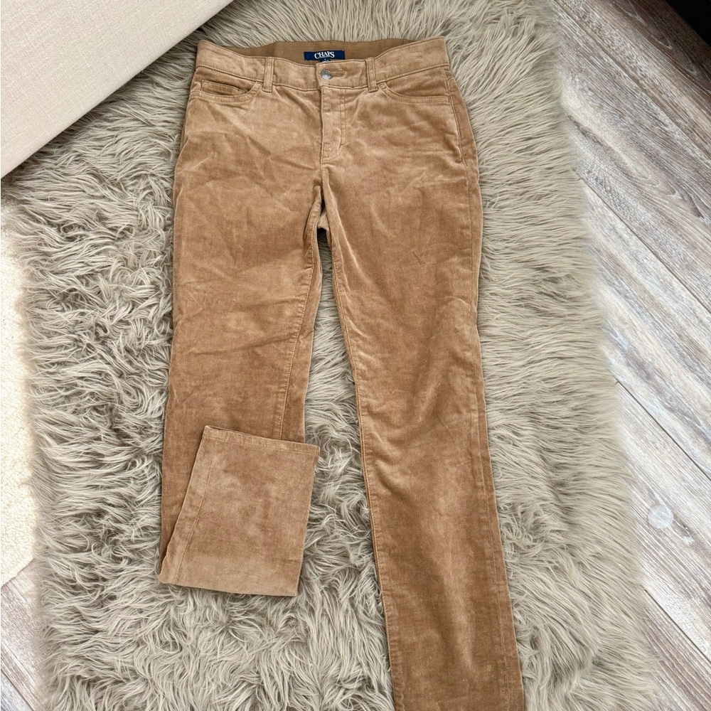 Chaps Corduroy Straight Leg Pants in Tan